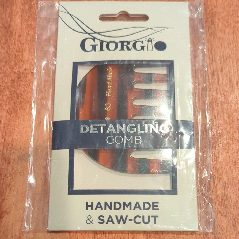 Handmade Detangling Comb - Black and Brown